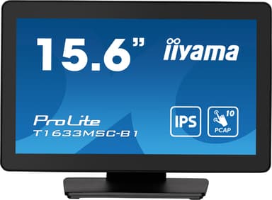 iiyama ProLite T1633MSC-B1 computer monitor 39.6 cm (15.6") 1920 x 1080 pixels Full HD LCD Touchscreen Black view 3
