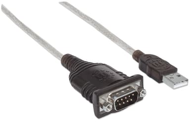 Manhattan USB-A to Serial Converter cable, 45cm, Male to Male, Serial/RS232/COM/DB9, FTDI FT232RL Chip, Windows 11 compatible (plus previous o/s), Black/Silver cable, Three Years Warranty, Equivalent to ICUSB2321F. view 2