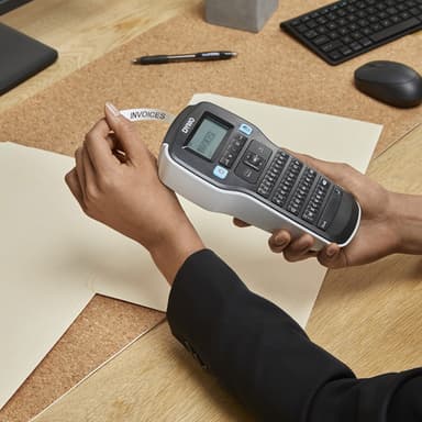 DYMO LabelManager 160 Label Maker Starter Kit with 3 rolls of D1 Label Tape | Handheld Label Printer Machine | QWERTY Keyboard | Ideal for Office or Home view 4