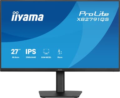 iiyama ProLite XB2791QS-B1 computer monitor 68.6 cm (27") 2560 x 1440 pixels Quad HD LED Black view 3