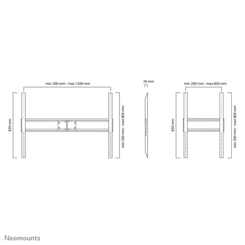 Neomounts LFD-W1500 TV mount wall 60-100" - fixed - landscape and portrait