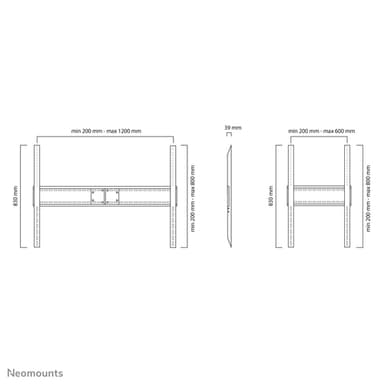 Neomounts LFD-W1500 TV mount wall 60-100" - fixed - landscape and portrait view 3