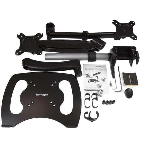 StarTech.com Desk-Mount Monitor Arm with Laptop Stand - Full Motion - Articulating - For up to 27" (17.6lb/8kg) Displays