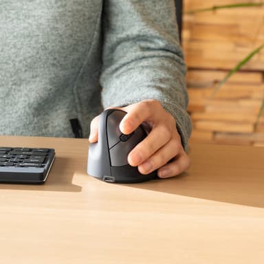 R-Go Tools Ergonomic mouse R-Go HE Break with break software, medium (hand size 165-185 mm), left-handed, Bluetooth, black view 7