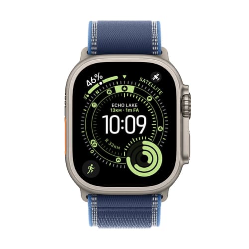 Apple Watch Ultra 3 GPS + Cellular 49mm Natural Titanium Case with Blue/Bright Blue Trail Loop - M/L