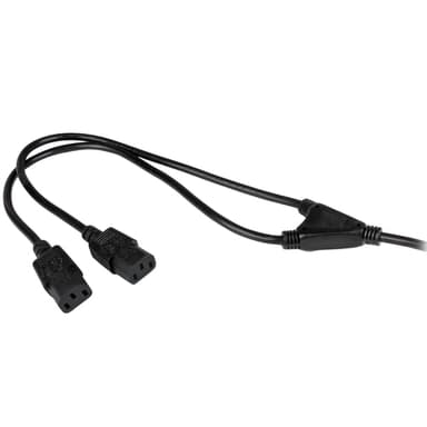 StarTech.com 6ft (2m) UK Computer Power Cable Y Splitter, 18AWG, BS 1363 to 2x C13, 10A 250V, Black Replacement AC Power Cord, Kettle Lead / Dual UK Power Cord, PC Power Supply Cable, TV/Monitor Power Cable view 3