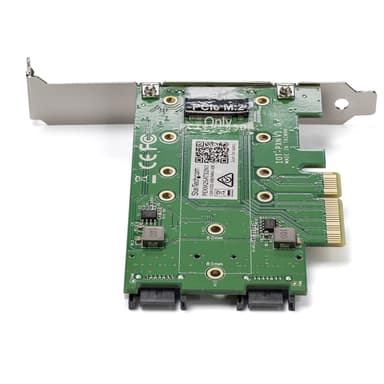 StarTech.com 3-Port M.2 SSD (NGFF) Adapter Card - 1 x PCIe (NVMe) M.2, 2 x SATA III M.2 - PCIe 3.0 - TAA view 4
