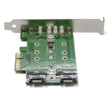 StarTech.com 3-Port M.2 SSD (NGFF) Adapter Card - 1 x PCIe (NVMe) M.2, 2 x SATA III M.2 - PCIe 3.0 - TAA view 2