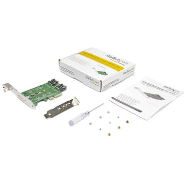 StarTech.com 3-Port M.2 SSD (NGFF) Adapter Card - 1 x PCIe (NVMe) M.2, 2 x SATA III M.2 - PCIe 3.0 - TAA view 5