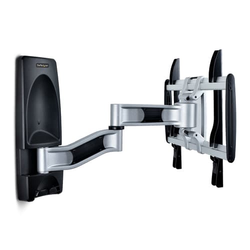 StarTech.com Articulating TV Wall Mount, VESA Wall Mount, Supports 26 to 65 inch/99lb/Flat/Curved TVs, Retractable Low Profile Wall Mount TV Bracket, Adjustable Corner TV Wall Mount - TAA