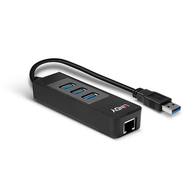 Lindy USB 3.0 Hub and Gigabit Ethernet Converter view 3