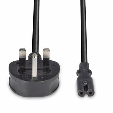 Lindy 1m UK 3 Pin Plug To IEC C7 Mains Power Cable, Black view 4