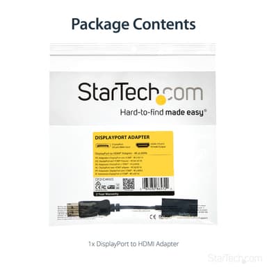 StarTech.com DisplayPort to HDMI Adapter - 4K 60Hz Active DP 1.4 to HDMI 2.0 Video Converter - DP to HDMI Monitor/TV/Display Cable Adapter Dongle - Latching DP Connector view 13