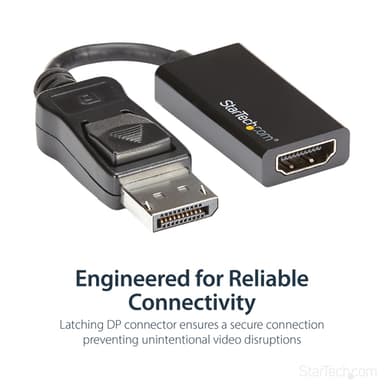 StarTech.com DisplayPort to HDMI Adapter - 4K 60Hz Active DP 1.4 to HDMI 2.0 Video Converter - DP to HDMI Monitor/TV/Display Cable Adapter Dongle - Latching DP Connector view 11