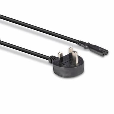 Lindy 1m UK 3 Pin Plug To IEC C7 Mains Power Cable, Black view 3