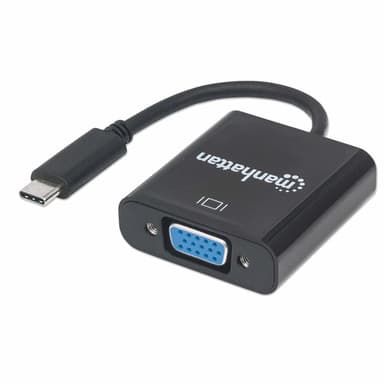 Manhattan USB-C to VGA Converter Cable, 1080p@60Hz, Black, 8cm, Male to Female, Lifetime Warranty, Equivalent to CDP2HD view 3