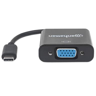 Manhattan USB-C to VGA Converter Cable, 1080p@60Hz, Black, 8cm, Male to Female, Lifetime Warranty, Equivalent to CDP2HD view 2