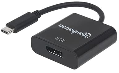 Manhattan USB-C to DisplayPort 1.2 Cable, 4K@30Hz, 21cm, Male to Female, Black, Lifetime Warranty view 1