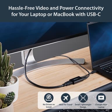 StarTech.com USB C to HDMI 2.0 Adapter with Power Delivery - 4K 60Hz USB Type-C to HDMI Display Video Converter - 60W PD Pass-Through Charging Port - Thunderbolt 3 Compatible - Black view 9