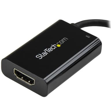 StarTech.com USB C to HDMI 2.0 Adapter with Power Delivery - 4K 60Hz USB Type-C to HDMI Display Video Converter - 60W PD Pass-Through Charging Port - Thunderbolt 3 Compatible - Black view 2