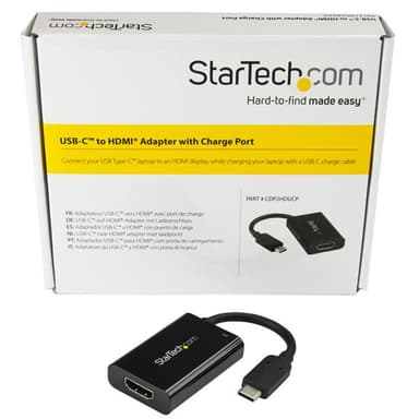 StarTech.com USB C to HDMI 2.0 Adapter with Power Delivery - 4K 60Hz USB Type-C to HDMI Display Video Converter - 60W PD Pass-Through Charging Port - Thunderbolt 3 Compatible - Black view 6