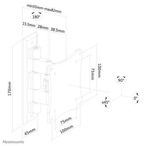 Neomounts FPMA-W810 Monitor/TV mount wall 10-27" - full motion