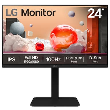 LG 24BA450-B computer monitor 60.5 cm (23.8") 1920 x 1080 pixels Full HD Black view 1