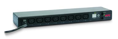 APC NetShelter Switched Rack PDU, 1U, 1PH, 2.3kW 230V 10A or 2.5kW 208V 12A, 8 C13 outlets, C14 cord view 2