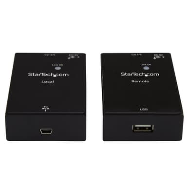 StarTech.com USB 2.0 Extender over Cat5e/Cat6 Cable (RJ45) - Up to 165ft (50m) - High Speed USB Port Extender Adapter Kit - Powered - USB over Ethernet Cable Extender - 480Mbps - Metal - TAA view 2