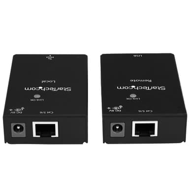 StarTech.com USB 2.0 Extender over Cat5e/Cat6 Cable (RJ45) - Up to 165ft (50m) - High Speed USB Port Extender Adapter Kit - Powered - USB over Ethernet Cable Extender - 480Mbps - Metal - TAA view 3