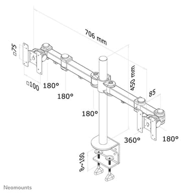 Neomounts FPMA-D960D Monitor arm 10-27" view 7