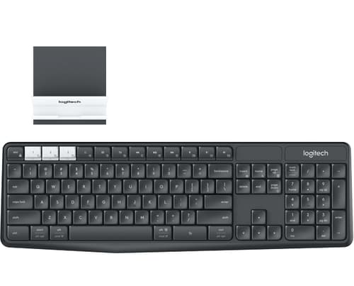 Logitech K375s keyboard Universal RF Wireless + Bluetooth QWERTZ Hungarian Graphite, White