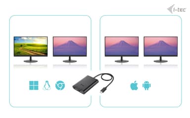 i-tec USB-C Dual 4K/60Hz (single 8K/30Hz) DP Video Adapter view 5