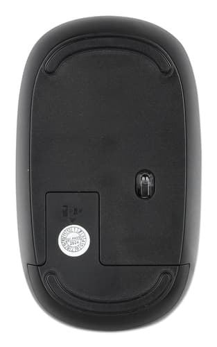 Manhattan MW3050 Wireless Optical Mouse, Black, 1200dpi, 2.4Ghz (up to 10m), USB, Ambidextrous, Three Button with Scroll Wheel, USB-A nano receiver, AA battery (included), Low friction base, USB version (most popular type, which is USB-A), Three Year Warranty view 5