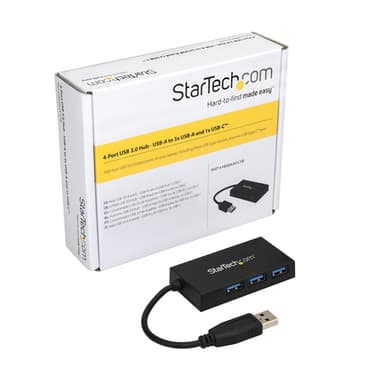StarTech.com 4 Port USB 3.0 Hub - USB Type-A Hub with 1x USB-C & 3x USB-A Ports (SuperSpeed 5Gbps) - USB Bus Powered - USB 3.1 Gen 1 Adapter Hub - Portable/Laptop USB Hub~4 Port USB 3.0 Hub - USB Type-A Hub with 1x USB-C & 3x USB-A Ports (SuperSpeed 5Gbps) - USB Bus Powered - USB 3.2 Gen 1 Adapter Hub - Portable/Laptop USB Hub view 6