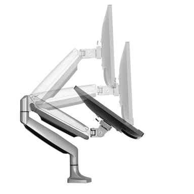 StarTech.com Desk Mount Monitor Arm - Heavy Duty Ergonomic VESA Monitor Arm - Single 32" (19.8lb/9kg) Display - Full Motion, Height Adjustable, Articulating - Aluminum - C-Clamp/Grommet - Silver view 8