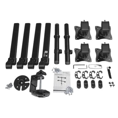 StarTech.com Desk Mount Quad Monitor Arm - Ergonomic VESA 4 Monitor Mount 2x2 up to 27" (17.6lb/8kg) - Articulating & Height Adjustable Pole Mount - Tilt/Swivel/Rotate LCD/LED Screen - Desk Clamp/Grommet view 3