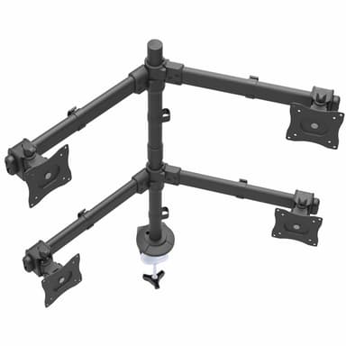 StarTech.com Desk Mount Quad Monitor Arm - Ergonomic VESA 4 Monitor Mount 2x2 up to 27" (17.6lb/8kg) - Articulating & Height Adjustable Pole Mount - Tilt/Swivel/Rotate LCD/LED Screen - Desk Clamp/Grommet view 5