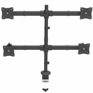 StarTech.com Desk Mount Quad Monitor Arm - Ergonomic VESA 4 Monitor Mount 2x2 up to 27" (17.6lb/8kg) - Articulating & Height Adjustable Pole Mount - Tilt/Swivel/Rotate LCD/LED Screen - Desk Clamp/Grommet view 2