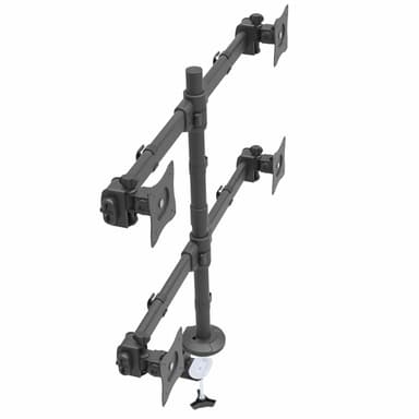 StarTech.com Desk Mount Quad Monitor Arm - Ergonomic VESA 4 Monitor Mount 2x2 up to 27" (17.6lb/8kg) - Articulating & Height Adjustable Pole Mount - Tilt/Swivel/Rotate LCD/LED Screen - Desk Clamp/Grommet view 4