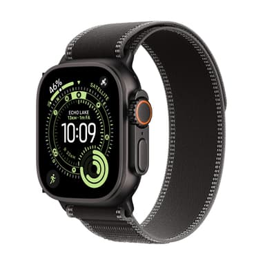 Apple Watch Ultra 3 GPS + Cellular 49mm Black Titanium Case with Black/Charcoal Trail Loop - S/M view 1