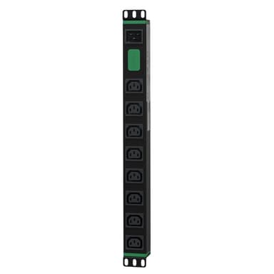 APC Easy Rack PDU, Basic, Horizontal, 1 Phase, 3.7kW, 230V, 16A, 8 x C13 outlets, IEC60320 C20 inlet view 4