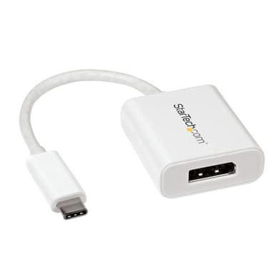 StarTech.com USB C to DisplayPort Adapter - 4K 60Hz/8K 30Hz - USB Type-C to DP 1.4 HBR2 Adapter Dongle - Compact USB-C (DP Alt Mode) Monitor Video Converter - Thunderbolt 3 Compatible - White view 1