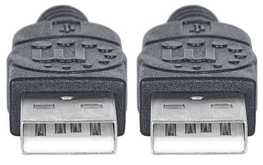 Manhattan USB-A to USB-A Cable, 1m, Male to Male, 480 Mbps (USB 2.0), Hi-Speed USB, Black, Lifetime Warranty, equivalent to USB2AA1M. view 3