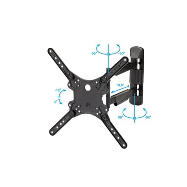 StarTech.com Full Motion TV Wall Mount - 32-55 inch (77lb/35kg) VESA Displays - Low Profile Universal Flat Screen TV Wall Mount - Heavy Duty Adjustable Tilt/Swivel Articulating Arm Bracket view 4