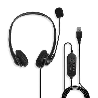 Lindy USB Type A Wired Headset with In-Line Control view 2
