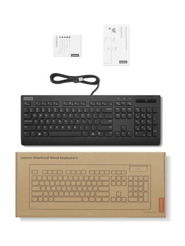 Lenovo Smartcard Wired II keyboard Home/Office USB UK English Black view 4