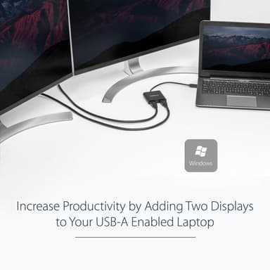StarTech.com USB 3.0 to Dual HDMI Adapter, USB to 2x HDMI Monitor Converter for Windows (no support for macOS/ChromeOS/Linux) - TAA view 10