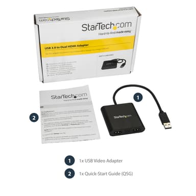 StarTech.com USB 3.0 to Dual HDMI Adapter, USB to 2x HDMI Monitor Converter for Windows (no support for macOS/ChromeOS/Linux) - TAA view 11