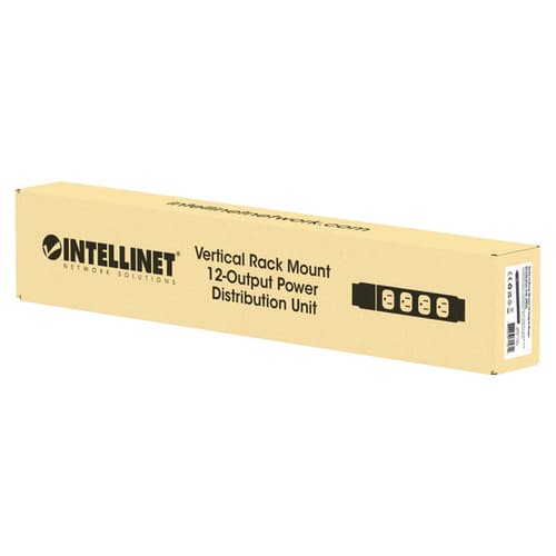 Intellinet 19" 1U PDU 12-way UK, Vertical type, With switch and overload protection, Rackmount, Power Distribution Unit, UK 3-pin outlets, 1.8m power cord, output